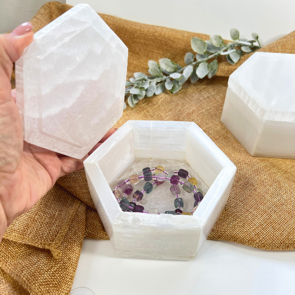 Selenite Box Hexagon